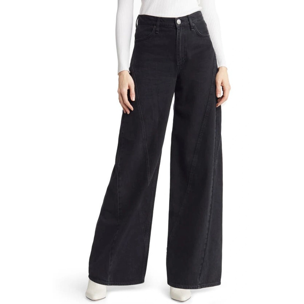 Rag & Bone Sofie Splice High Rise‎ Wide Leg Jeans Clean Highland Size 25
